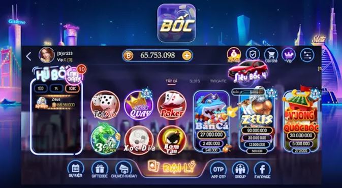 Bocclub có nhiều tựa game hấp dẫn 